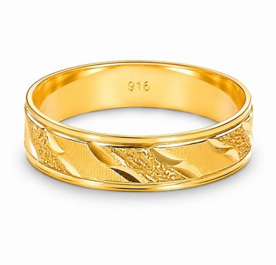 Merchant9 Cincin Emas Belah Rotan Wave Pasir L:0.45CM