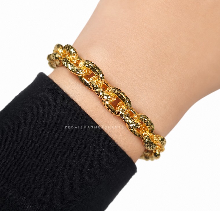 Merchant9 Rantai Tangan Sauh Diamond Cut L:0.85CM