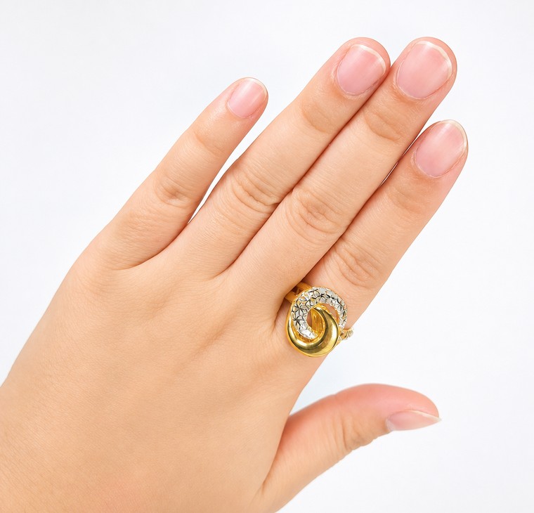 Merchant9 Cincin Emas Knot Polish Kerawang 2C L:1.8CM