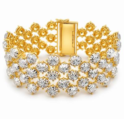 Merchant9 Rantai Tangan LOUISE Diamond Cut 5 Layer L:2.6CM (KLIP PETAK)