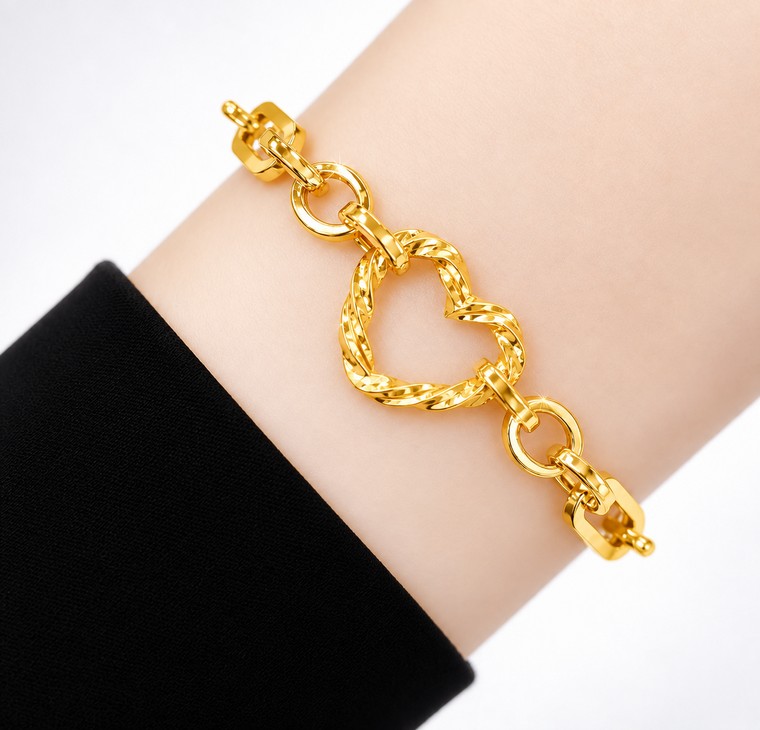 Merchant9 Rantai Tangan Paperclip Oval Choker Love Twist L:1.2CM