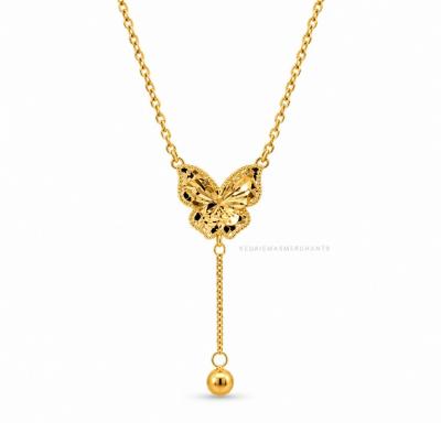 Merchant9 Rantai Leher Polo Butterfly Dangle Pearl Minimalist