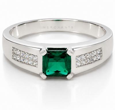 Merchant9 Cincin Perak Seri Batu Hijau 3566