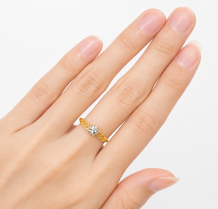 Merchant9 Cincin Emas Kerawang Diamond Cut L:0.5CM