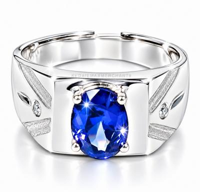 Merchant9 Cincin Perak Batu Biru Jiwa Budiman CPBLMS