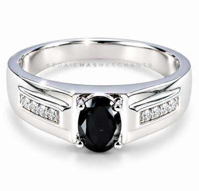 Merchant9 Cincin Perak Batu Hitam 3341