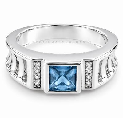 Merchant9 Cincin Perak Batu Biru Muda Echo CPBLSS