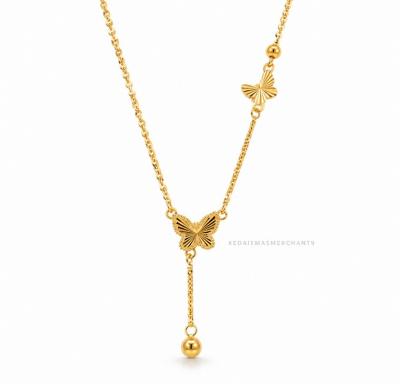 Merchant9 Rantai Leher Polo Butterfly Dangle Pearl Minimalist