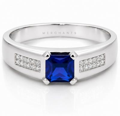 Merchant9 Cincin Perak Seri Batu Biru 3566