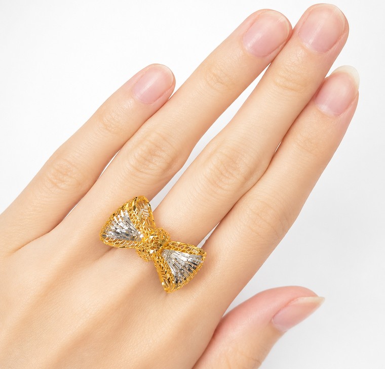 Merchant9 Cincin Emas Ribbon 2C Kerawang