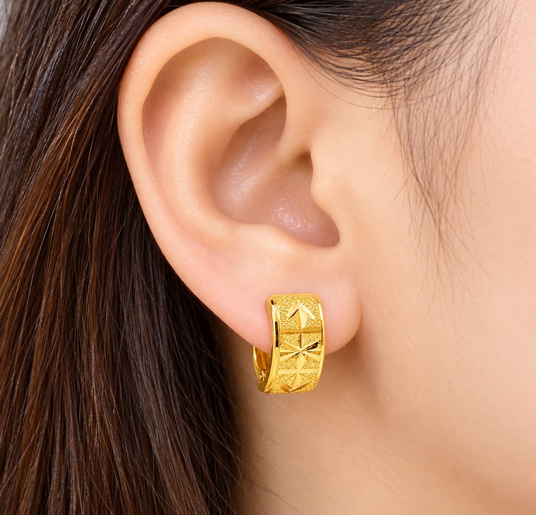 Merchant9 Subang Klip Star Leaf Pasir L:0.7CM