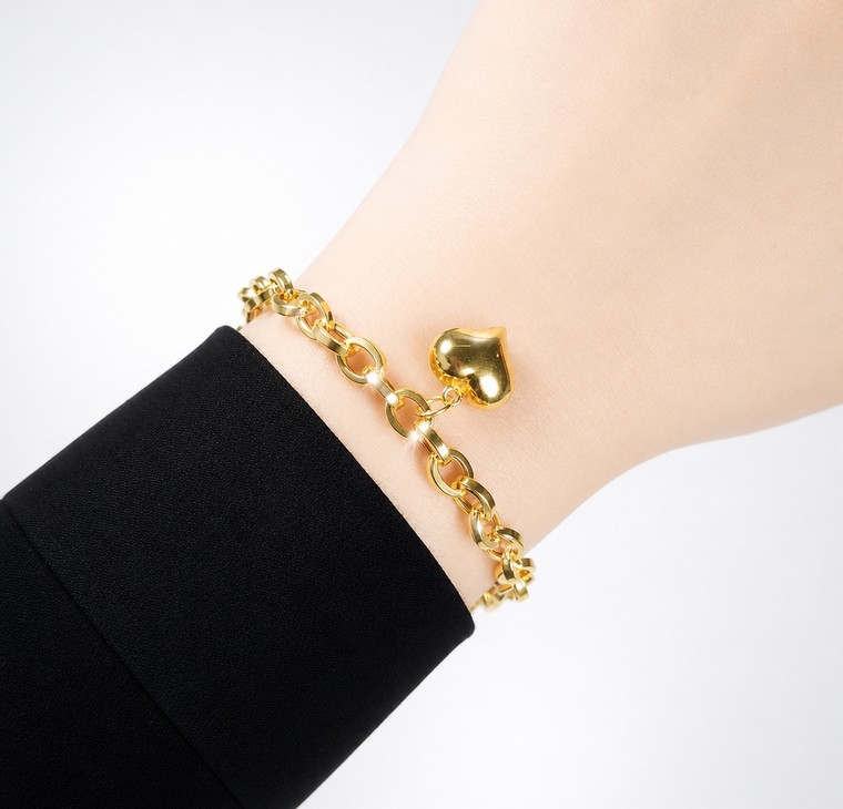 Merchant9 Rantai Tangan Sauh Oval Choker Love L:0.55CM