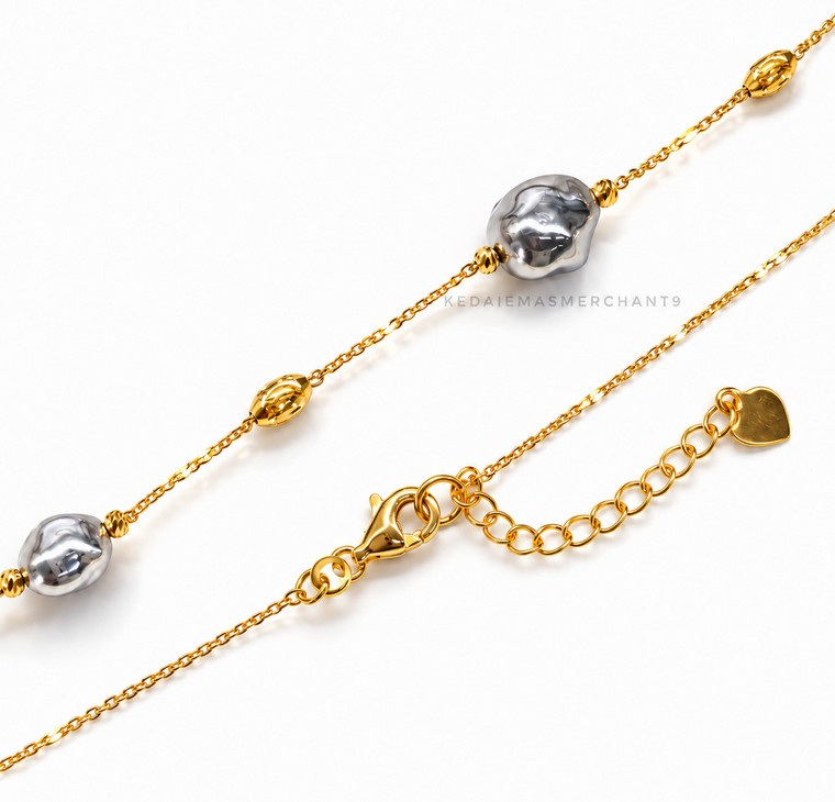 Merchant9 Rantai Leher NOVA Sauh Meteorite Black Rhodium Oval