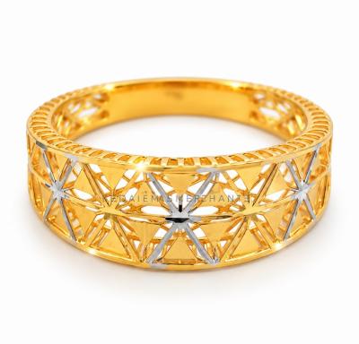 Merchant9 Cincin Emas Lintah Kerawang Geometric 2C L:0.8CM