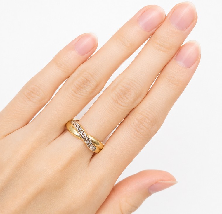 Merchant9 Cincin Emas Twist Kerawang 2C L:0.55CM