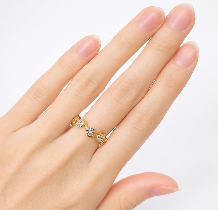 Merchant9 Cincin Emas LOUISE Wave 2C L:0.45CM
