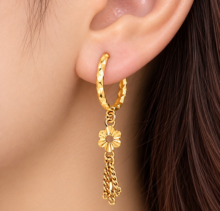Merchant9 Subang Ring Dangle Bunga DIA:1.6CM