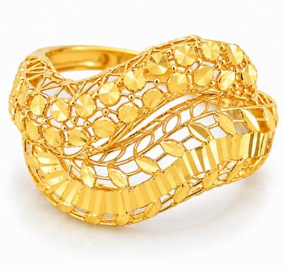 Merchant9 Cincin Emas Wave Kerawang 2 Layer