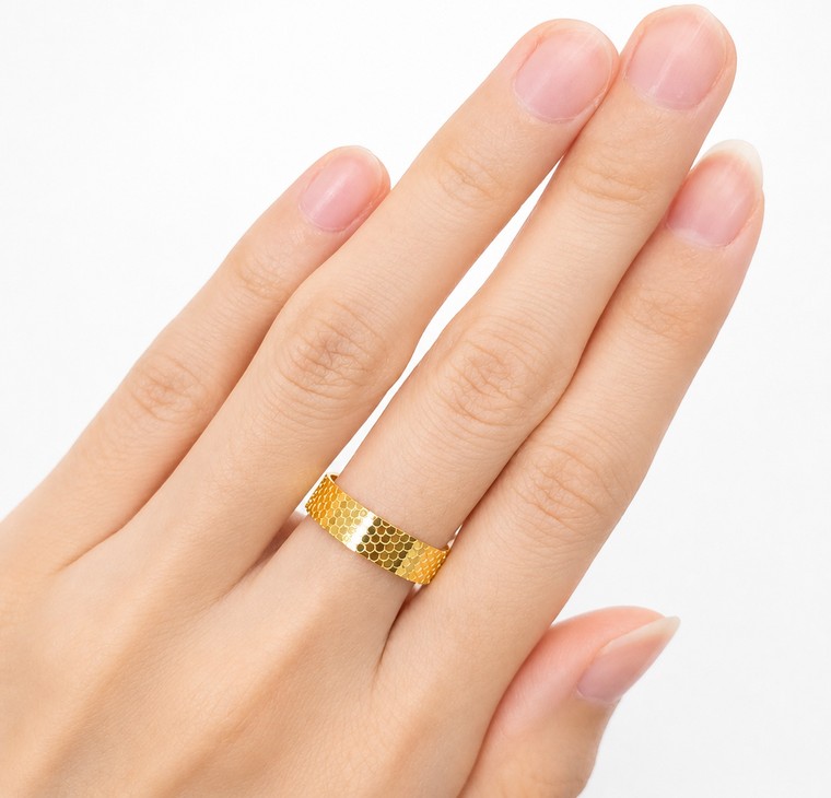 Merchant9 Cincin Emas Belah Rotan Circle Polish L:0.45CM