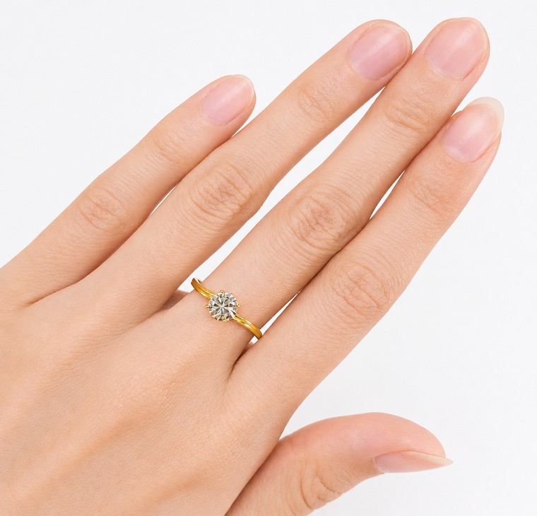 Merchant9 Cincin Emas Diamond Cut Minimalist L:0.5CM