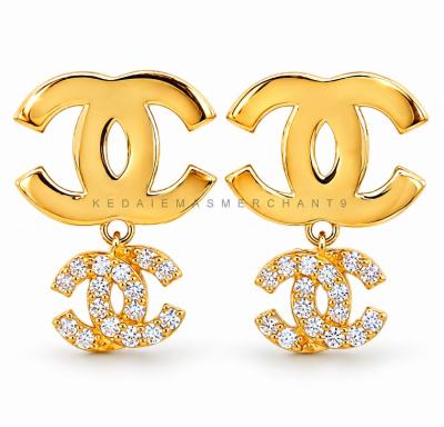 Merchant9 Subang Paku CC Polish Dangle Permata L:1.1CM