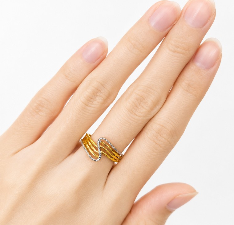 Merchant9 Cincin Emas Wave Diamond Cut 2C L:1CM