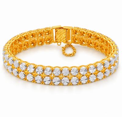 Merchant9 Rantai Tangan LOUISE Diamond Cut 2 Layer L:1CM (KLIP PETAK)