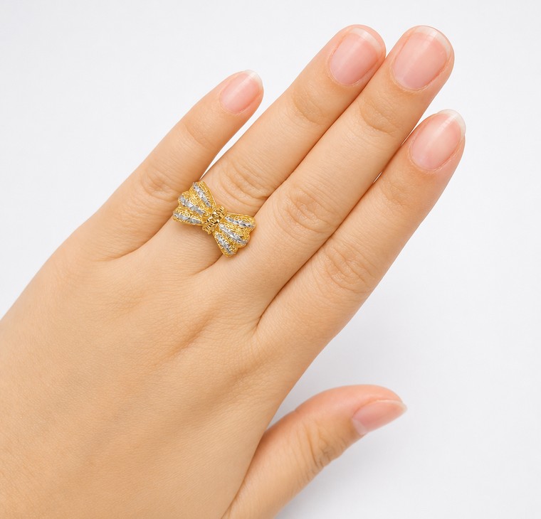 Merchant9 Cincin Emas Ribbon Kerawang 2C