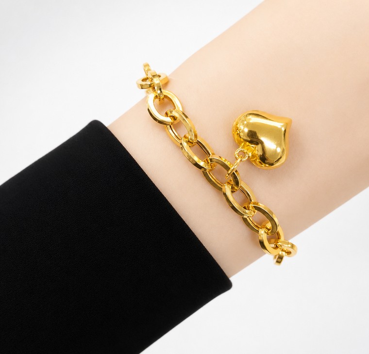 Merchant9 Rantai Tangan Choker Sauh Oval Love L:0.65CM