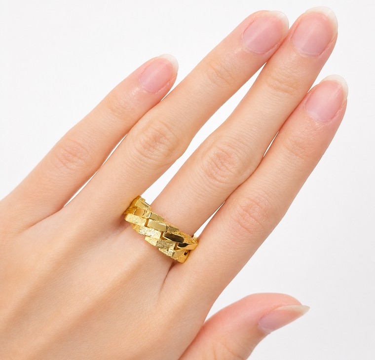 Merchant9 Cincin Emas LUMERA Geometri Polish Matte L:0.6CM