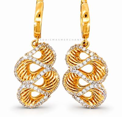 Merchant9 Subang Ring Dangle Harimau Menangis Permata DIA:0.8CM
