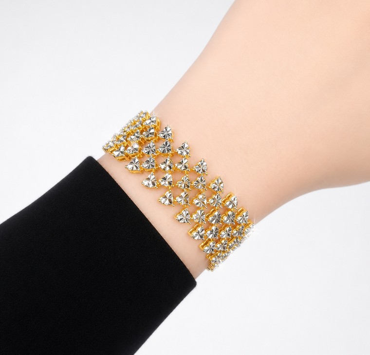Merchant9 Rantai Tangan LOUISE Love Diamond Cut 5 Layer 2C L:1.9CM
