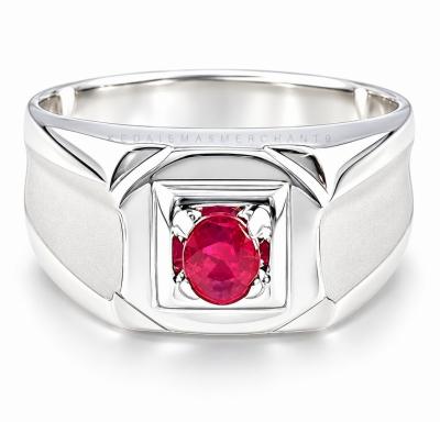 Merchant9 Cincin Perak Batu Maroon (Matte)