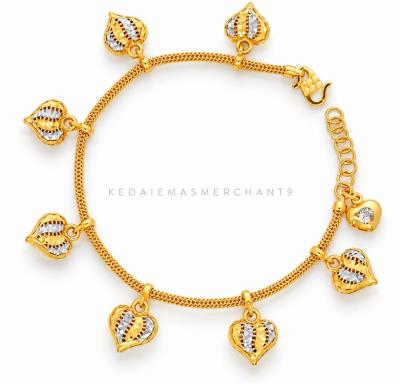 Merchant9 Rantai Tangan Belut Gantung Love Stripe 2C L:0.2CM