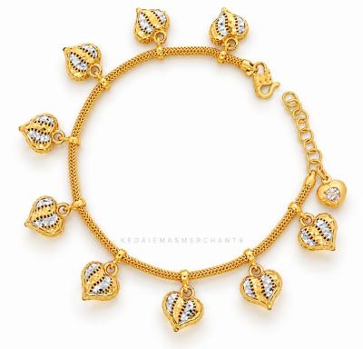 Merchant9 Rantai Tangan Belut Gantung Love Stripe 2C L:0.2CM