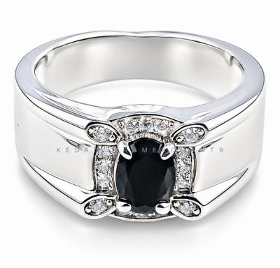 Merchant9 Cincin Perak Batu Hitam Tok Gajah