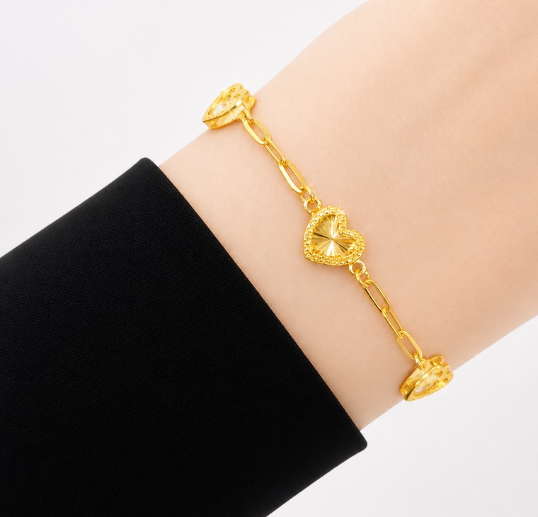Merchant9 Rantai Tangan Choker Paperclip Love Stripes L:0.7CM