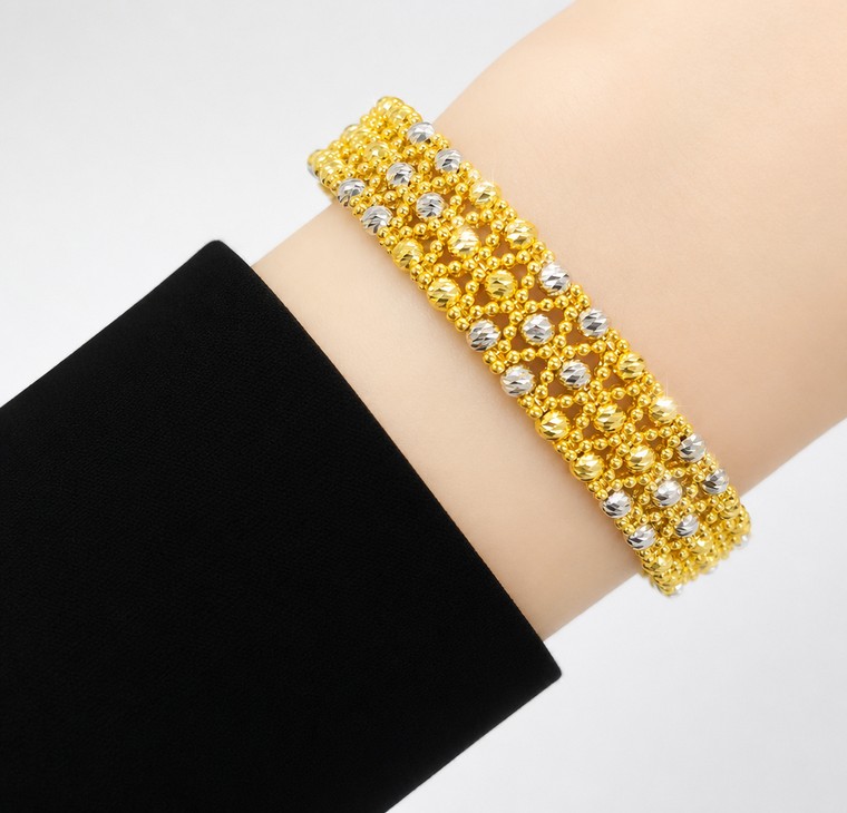 Merchant9 Gelang Oval Boba Italian Weave 3 Layer 2C L:1.05CM