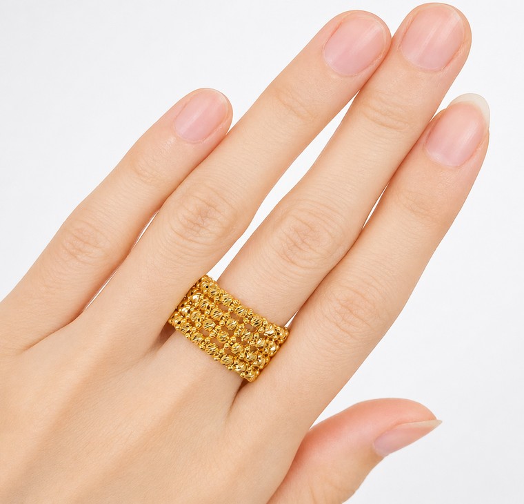 Merchant9 Cincin Emas Boba Italian 4 Layer L:1.1CM