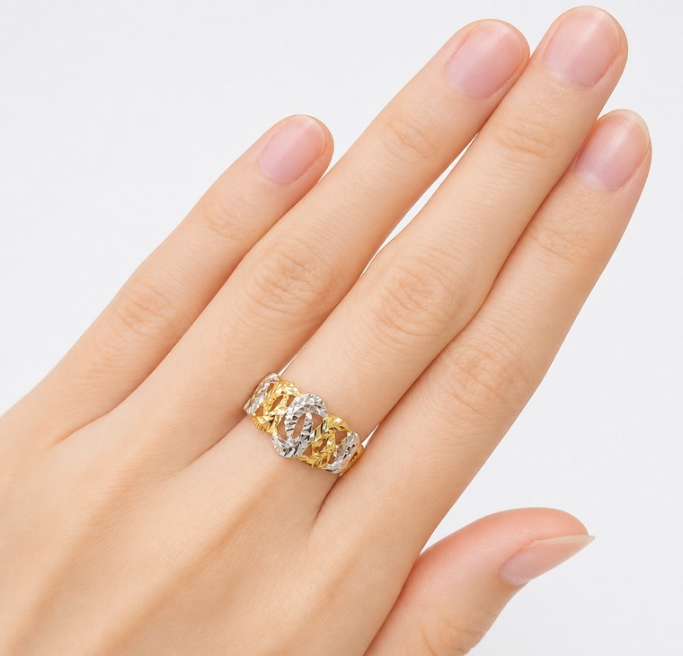 Merchant9 Cincin Emas Gajah Leaf 2C L:0.95CM