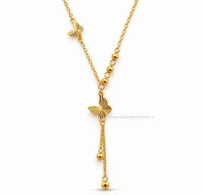 Merchant9 Rantai Leher Choker Polo Butterfly Dangle Pearl Minimalist