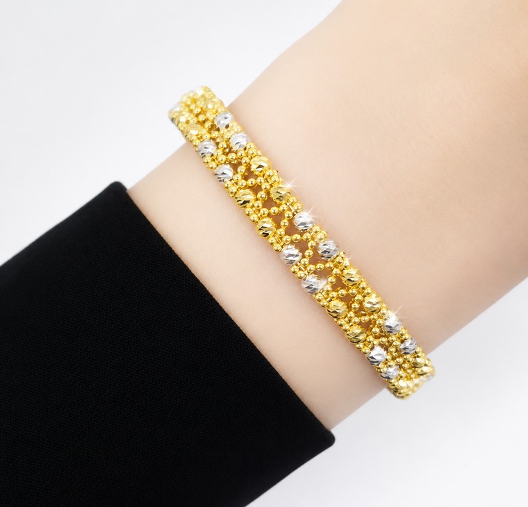 Merchant9 Gelang Oval Boba Italian Weave 2 Layer 2C L:0.7CM