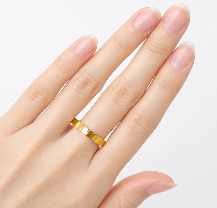 Merchant9 Cincin Emas Cube Plain L:0.3CM