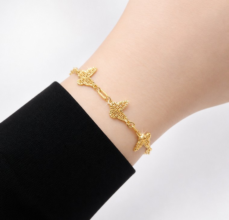 Merchant9 Rantai Tangan Choker Paperclip Butterfly 3 L:0.9CM