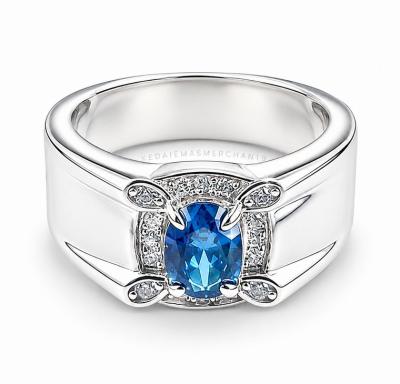 Merchant9 Cincin Perak Batu Biru Muda Tok Gajah