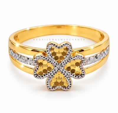Merchant9 Cincin Emas 3 Layer Honey Clover 2C L:1CM