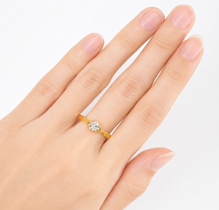 Merchant9 Cincin Emas Circcle Diamond Cut L:0.5CM
