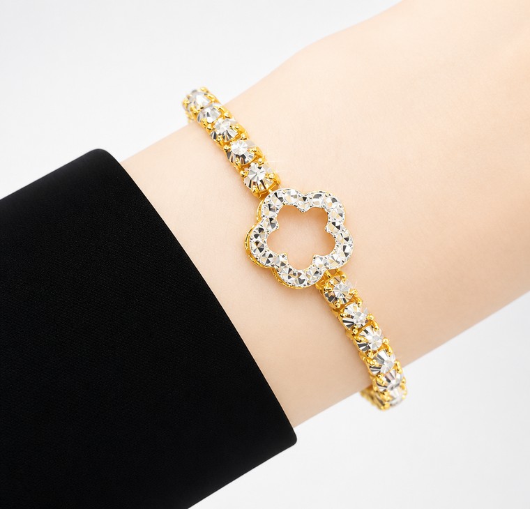 Merchant9 Rantai Tangan Louise Choker Bunga Diamond Cut 2C L:1.3CM