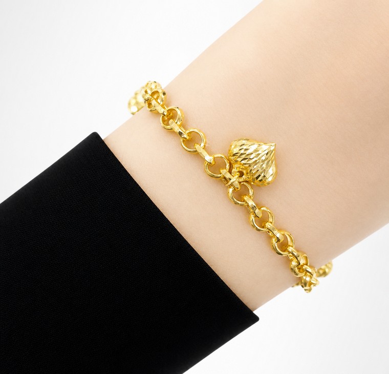 Merchant9 Rantai Tangan Kendi Sauh Dimensi Gantung Love L:0.4CM