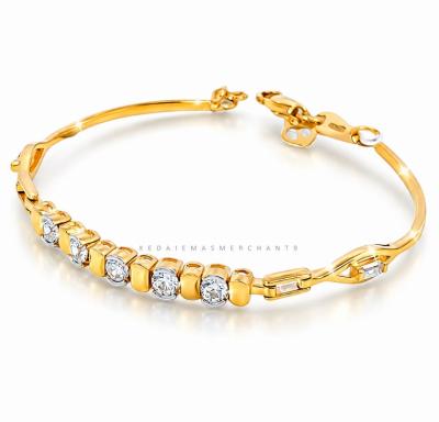 Merchant9 Rantai Tangan Roti Bun Permata Polish Matte (Half Bangle)